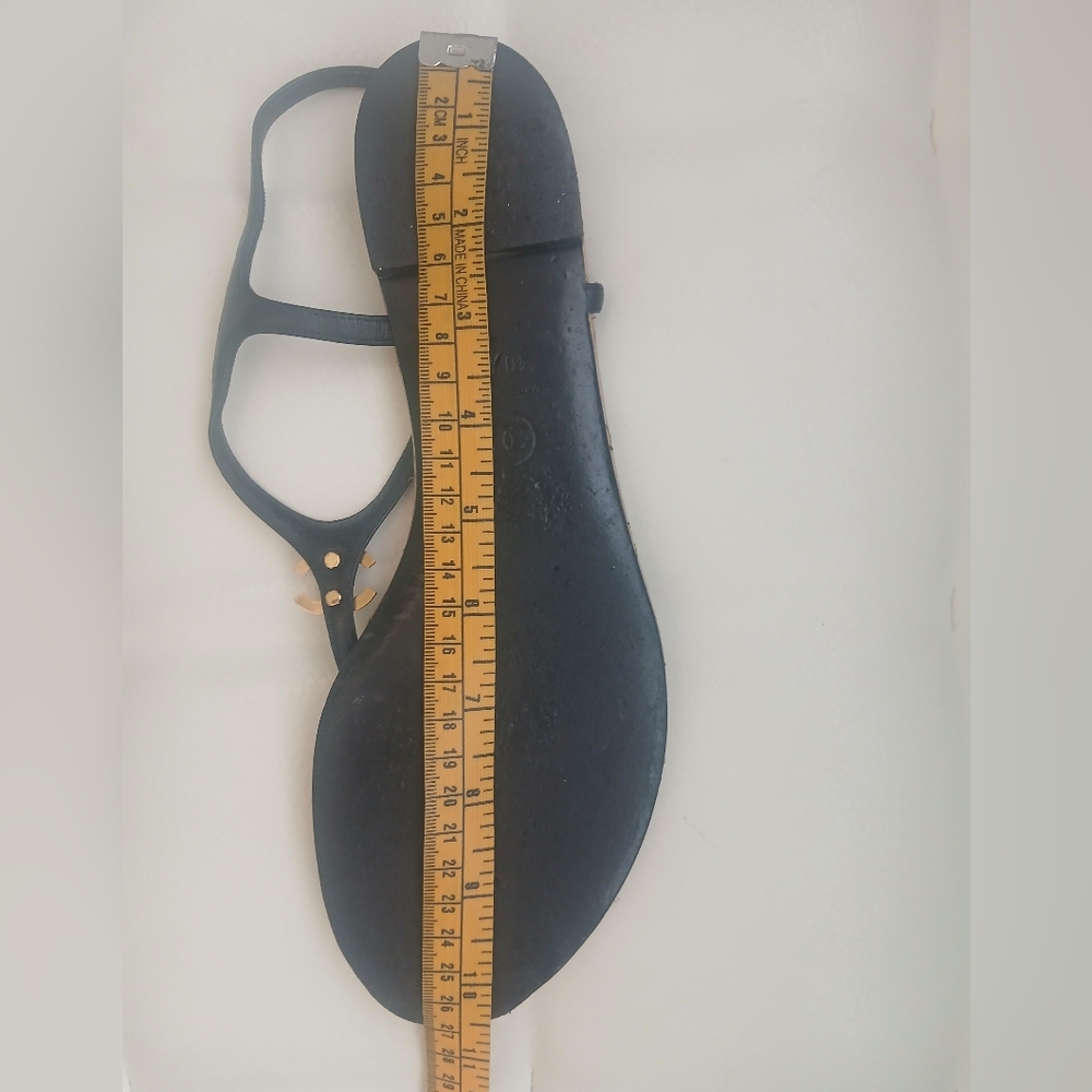 Chanel Black Gold CC Thong Flat Sandals - Picture 13 of 14